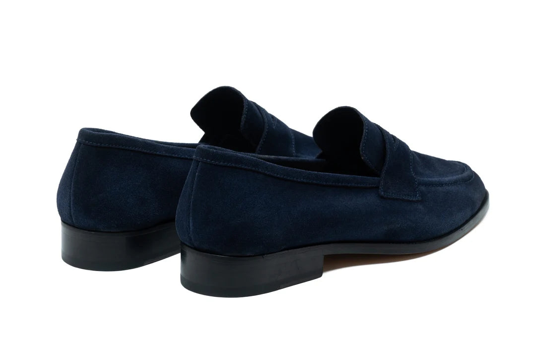 Mocassins Penny en daim souple marron foncé pour homme