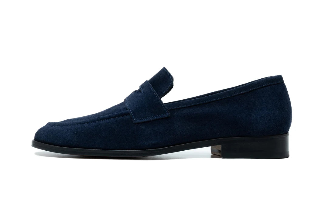 Mocassins Penny en daim souple marron foncé pour homme