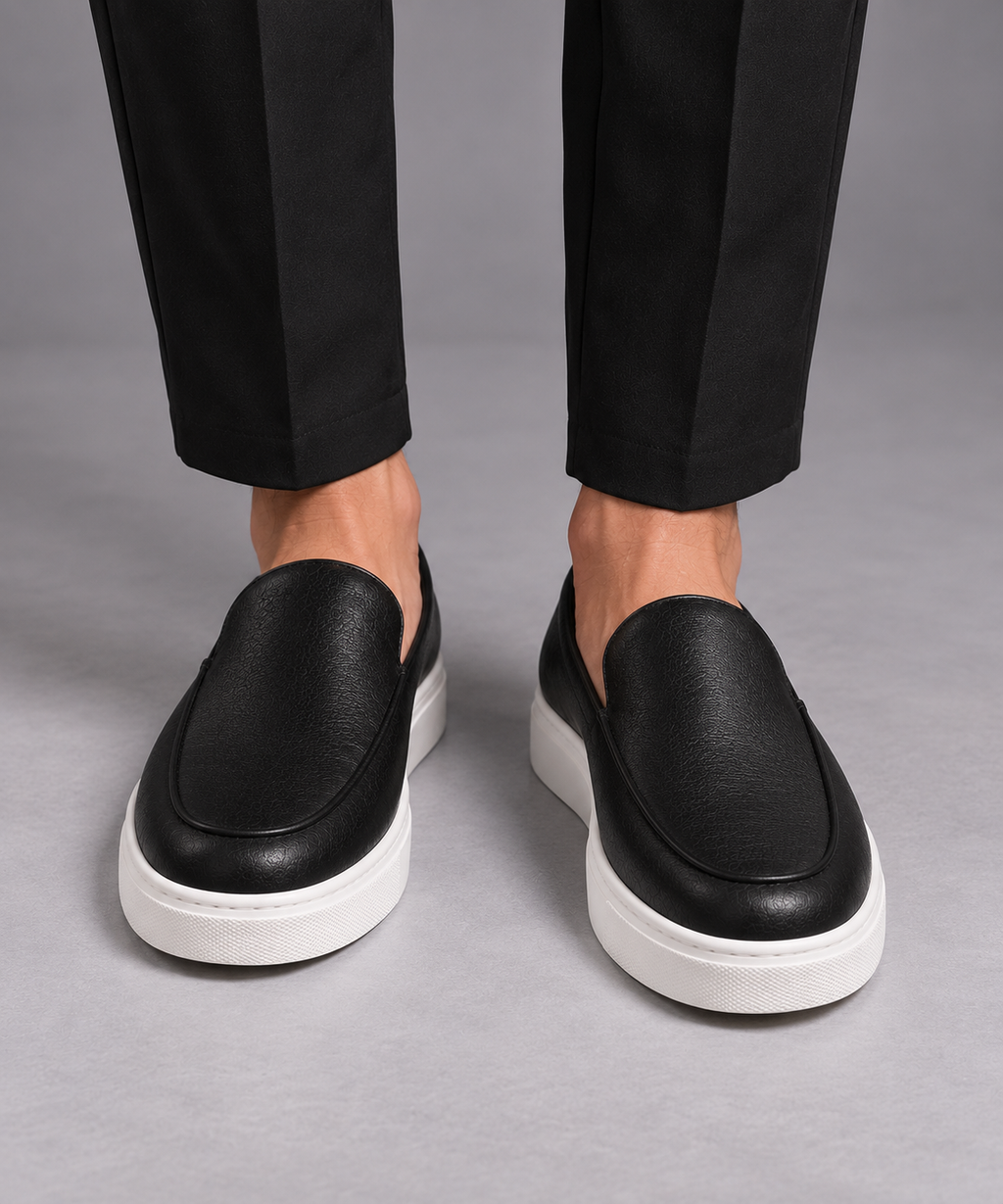 Mocassins Cuir Noir - Tres Confortable