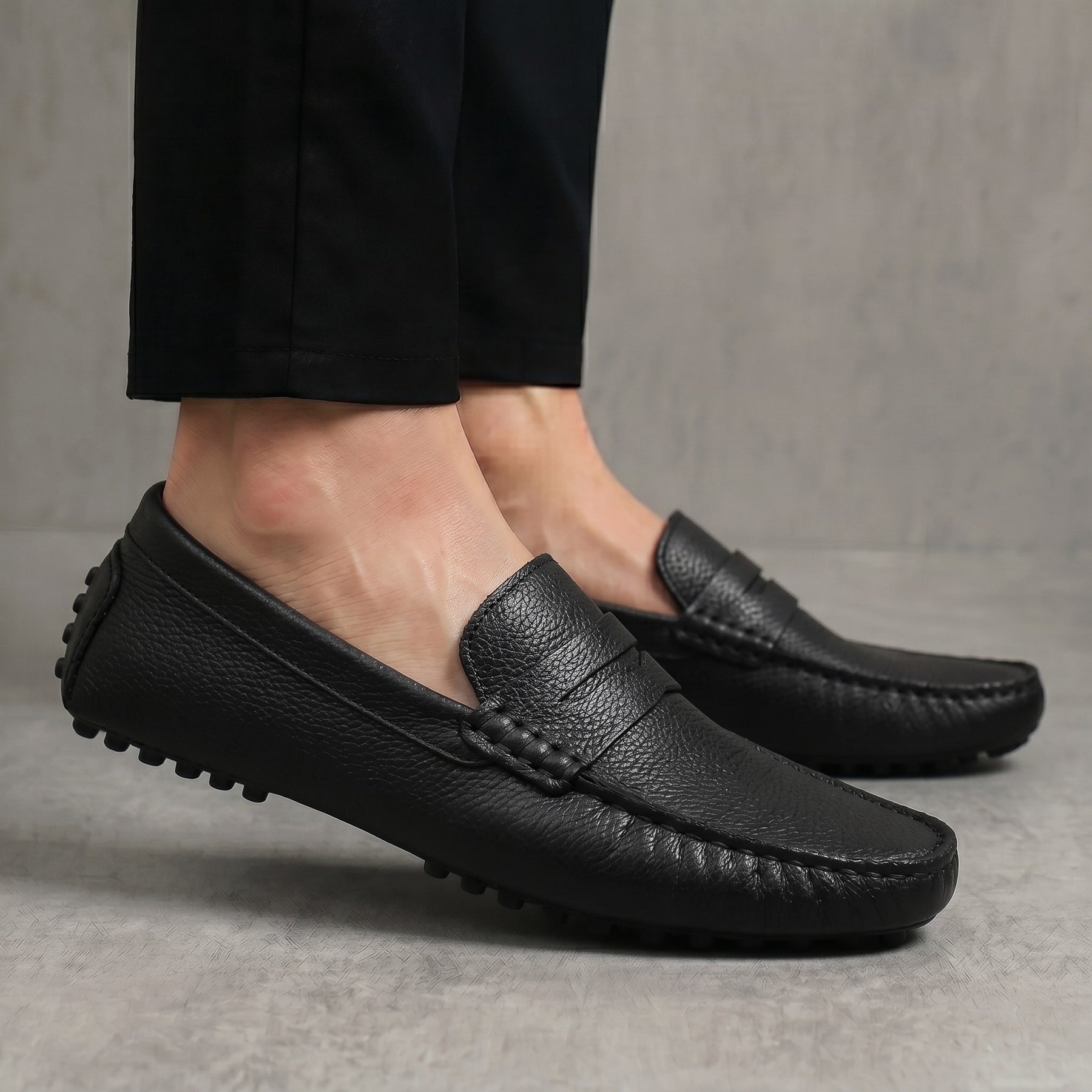 Mocassin Driver Belcuir™ – Cuir Premium Bleu Marine