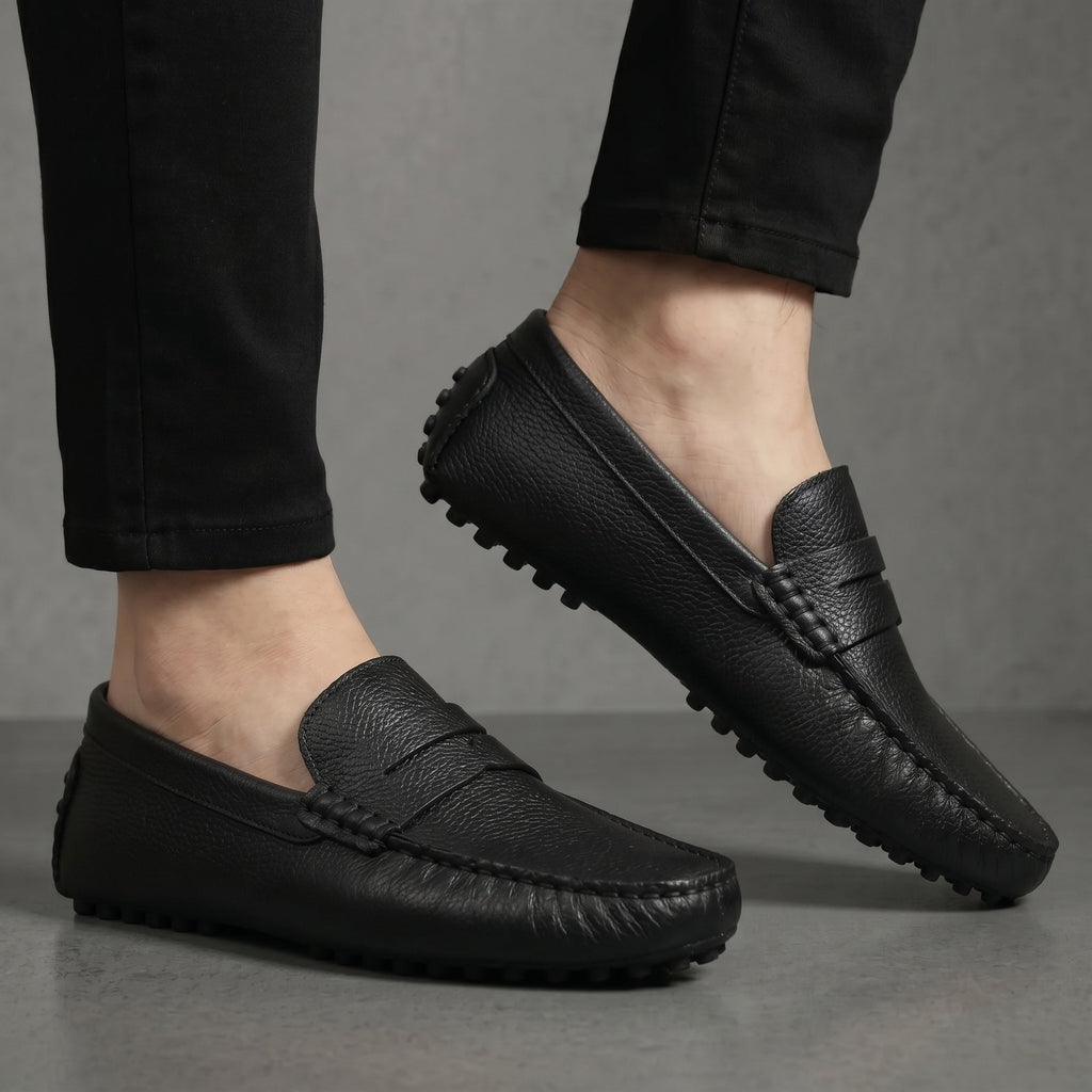 Mocassin Driver Belcuir™ – Cuir Premium Bleu Marine