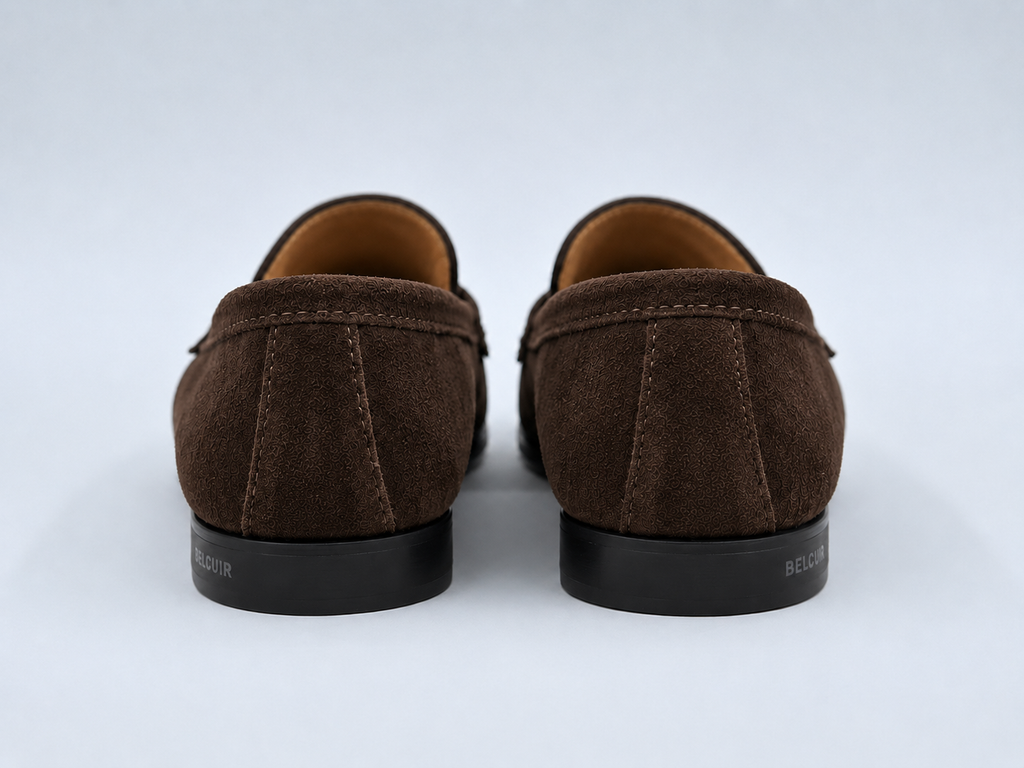 Mocassin plat en cuir daim pour femme