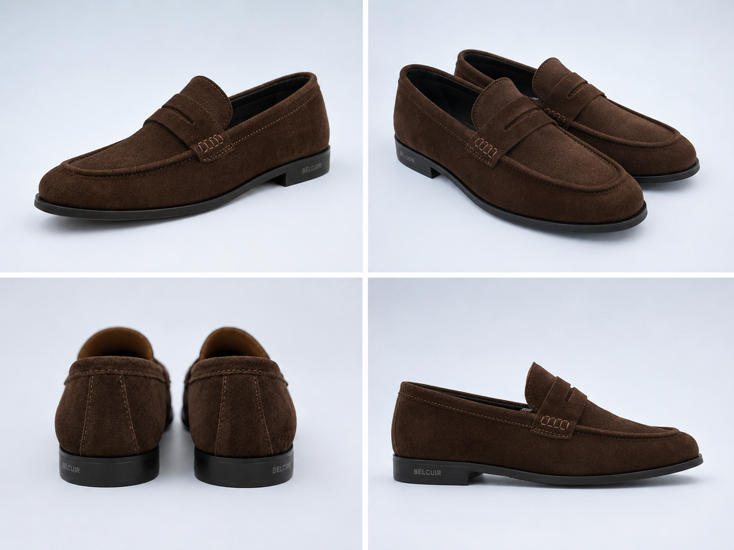Mocassin plat en cuir daim pour femme