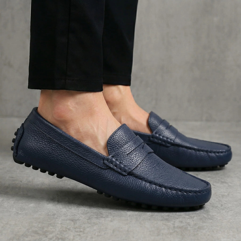 Mocassin Driver Belcuir™ – Cuir Premium Bleu Marine