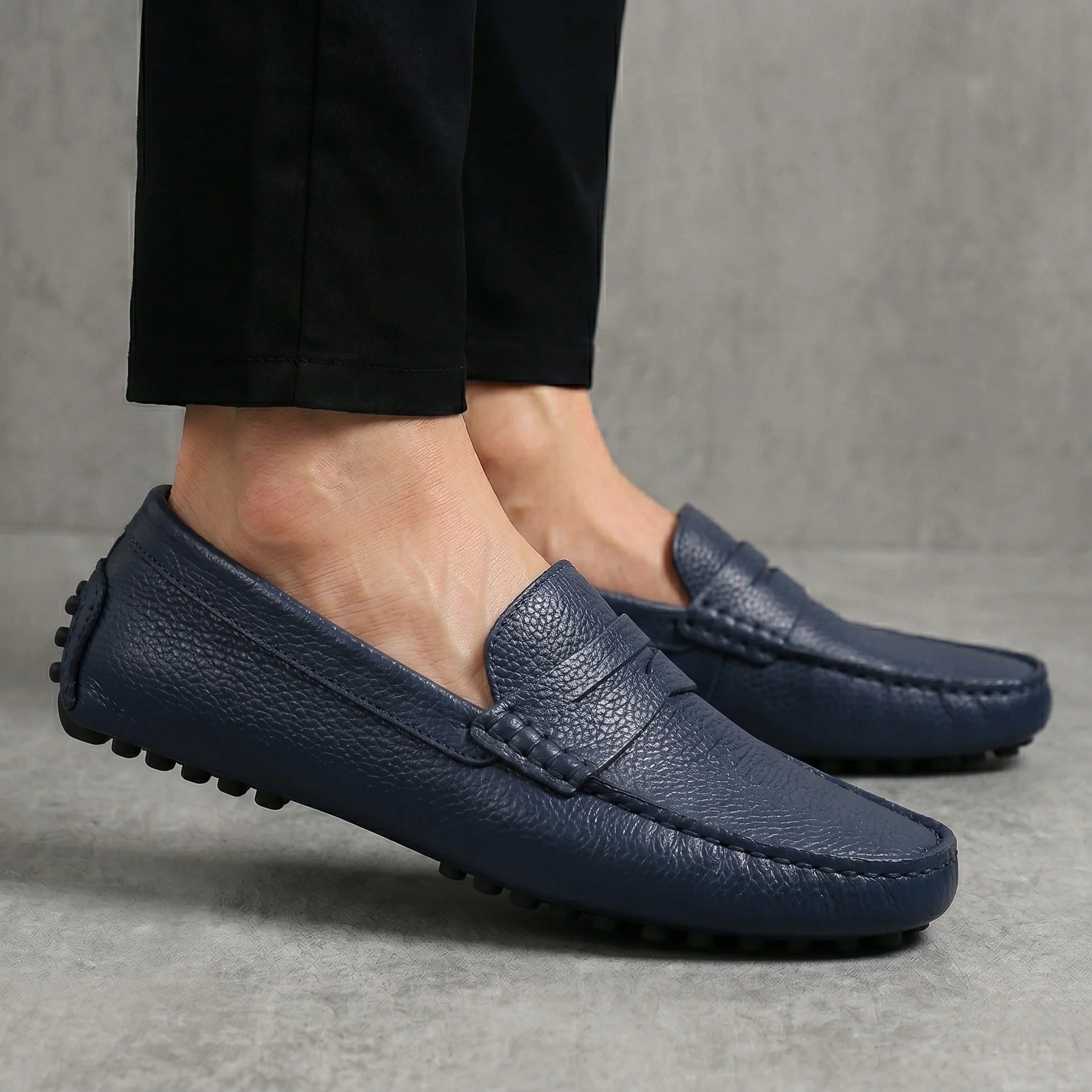 Mocassin Driver Belcuir™ – Cuir Premium Bleu Marine